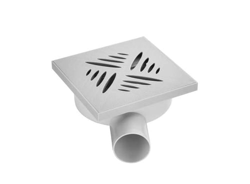 Bodenablauf  15x15 cm Kunststoff mit Edelstahl