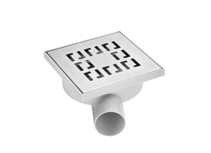 Bodenablauf  15x15 cm Kunststoff mit Edelstahl