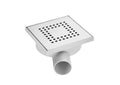 Bodenablauf  15x15 cm Kunststoff mit Edelstahl