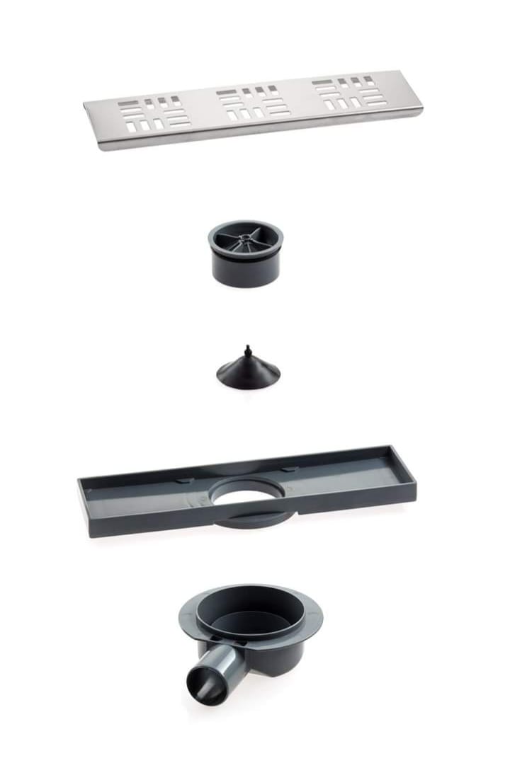 Duschablauf 30 cm Kunststoff mit Edelstahl